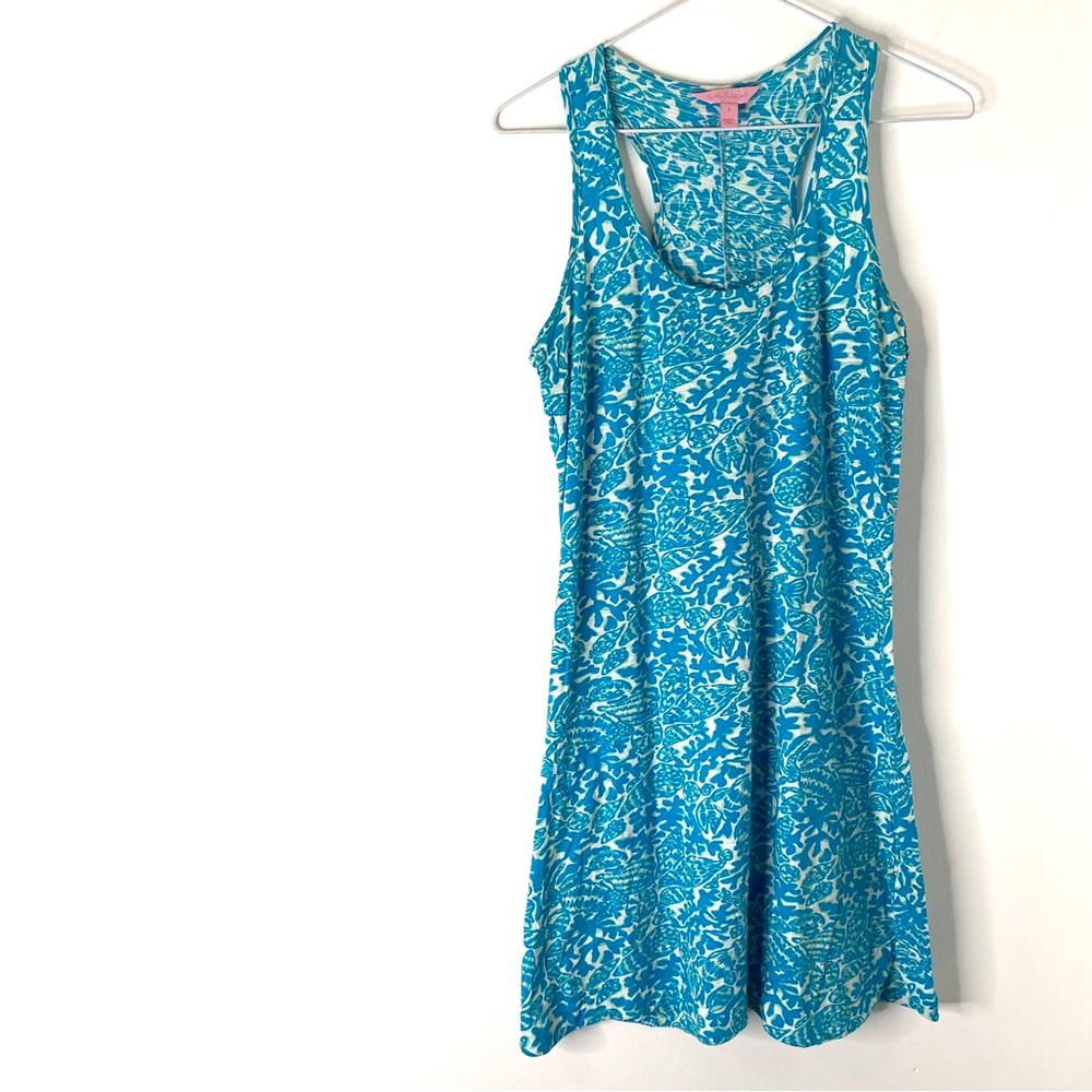 Lilly Pulitzer Blue and White Midi Dress